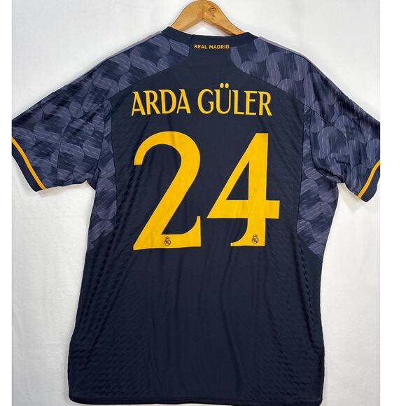 Authentic Real Madrid Arda Guler 24 Away Adidas Black Jersey 2023/24 NWT - Picture 8 of 10